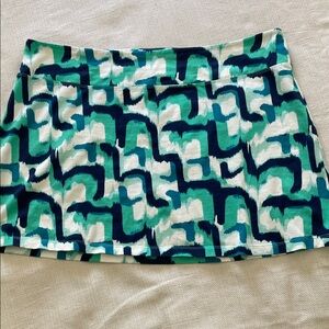 Patagonia Abstract Teal and Navy Mini Skirt